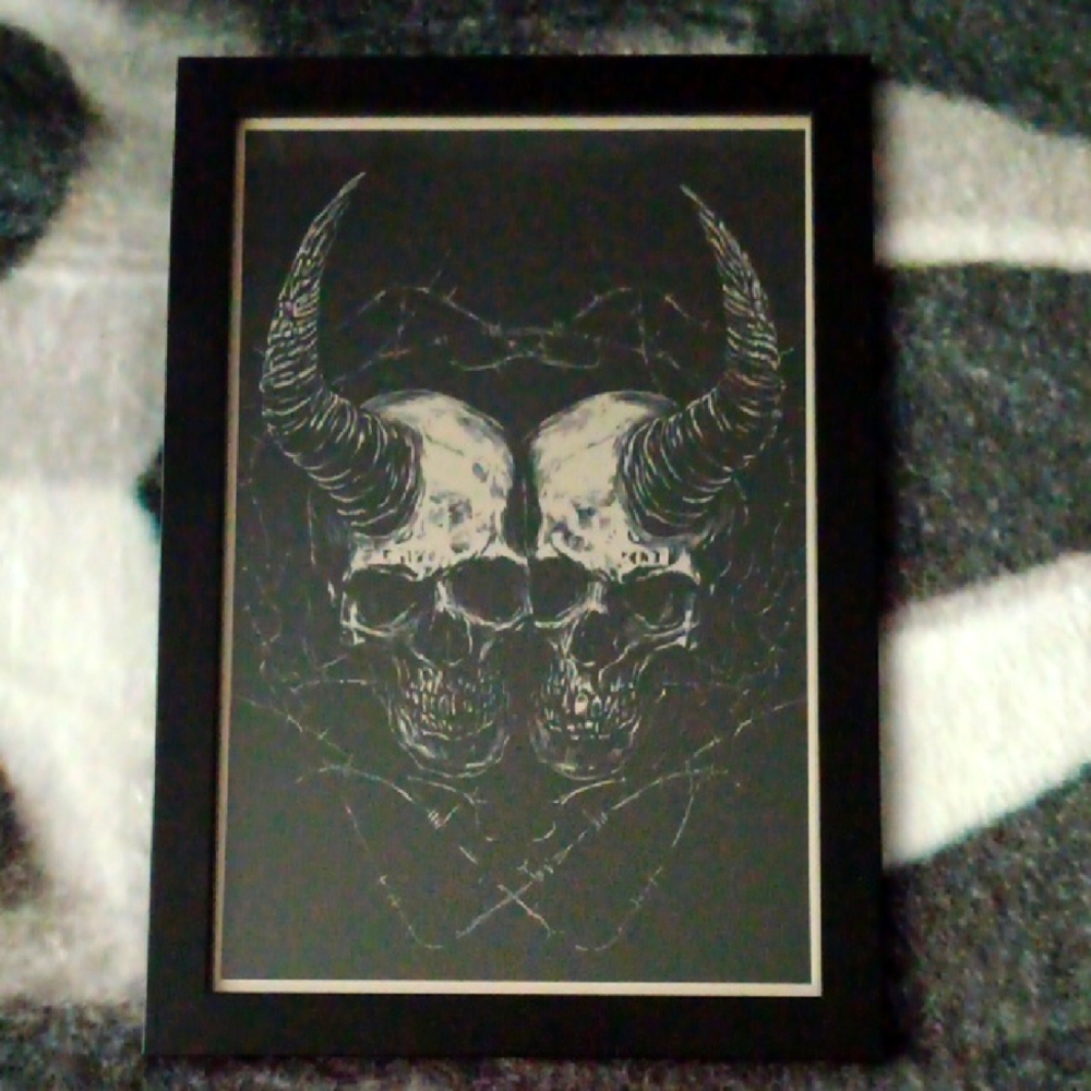 Black and White Skull Art Print